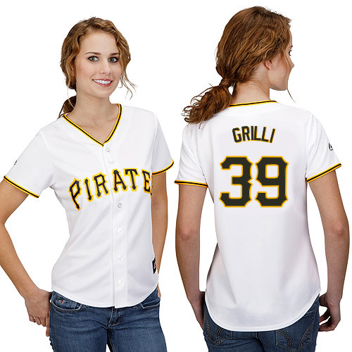 Jason Grilli #39 mlb Jersey-Pittsburgh Pirates Women's Authentic Home White Cool Base Baseball Jersey